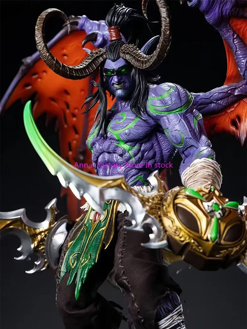 In stock 25cm World of Warcraft 2nd Generation Demon Hunter Illidan Anime Action Figure Collectible Model Ornament