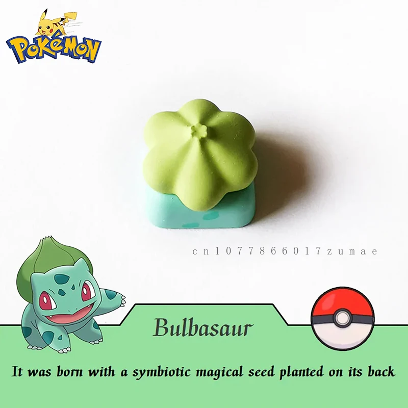 Pokemon Keycap Anime Character Bulbasaur Resin Keycaps for Cross Shaft Mechanical Keyboard Handmade Customized Personalized Gift