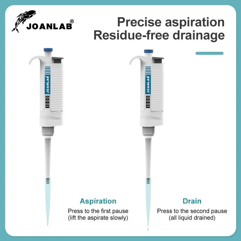 JOANLAB 실험실 피펫 오토클레이브 가능 디지털 조정 가능한 마이크로피펫 실험실 장비(피펫 팁 포함)