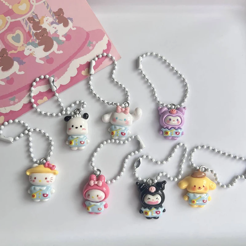 Kawaii Cartoon Cinnamoroll Keychain Cute Key Holder Backpack Pendant Decoration For Girls Festival Favor Gifts