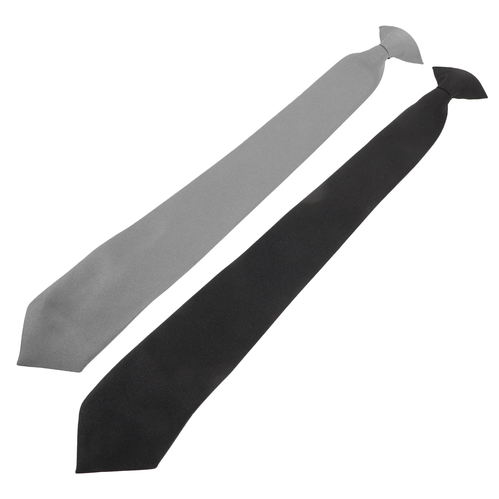 

2Pcs Security Tie Clip-on Solid Color Pre-Tied Necktie for Men Classic Suit Accessories Wedding Neck Tie