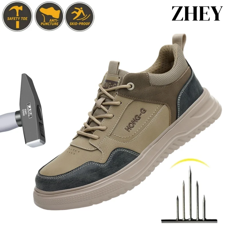 

Steel Toe Safety Shoes Mens Lightweight Breathable Puncture Proof Light Sneaker, security protection Indestructible Work Shoes