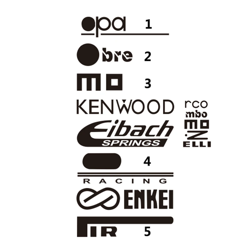 

1 sheet of 8pc Car Body Decor Stickers Set Reflective and Waterproof Racing Sponsor Decals