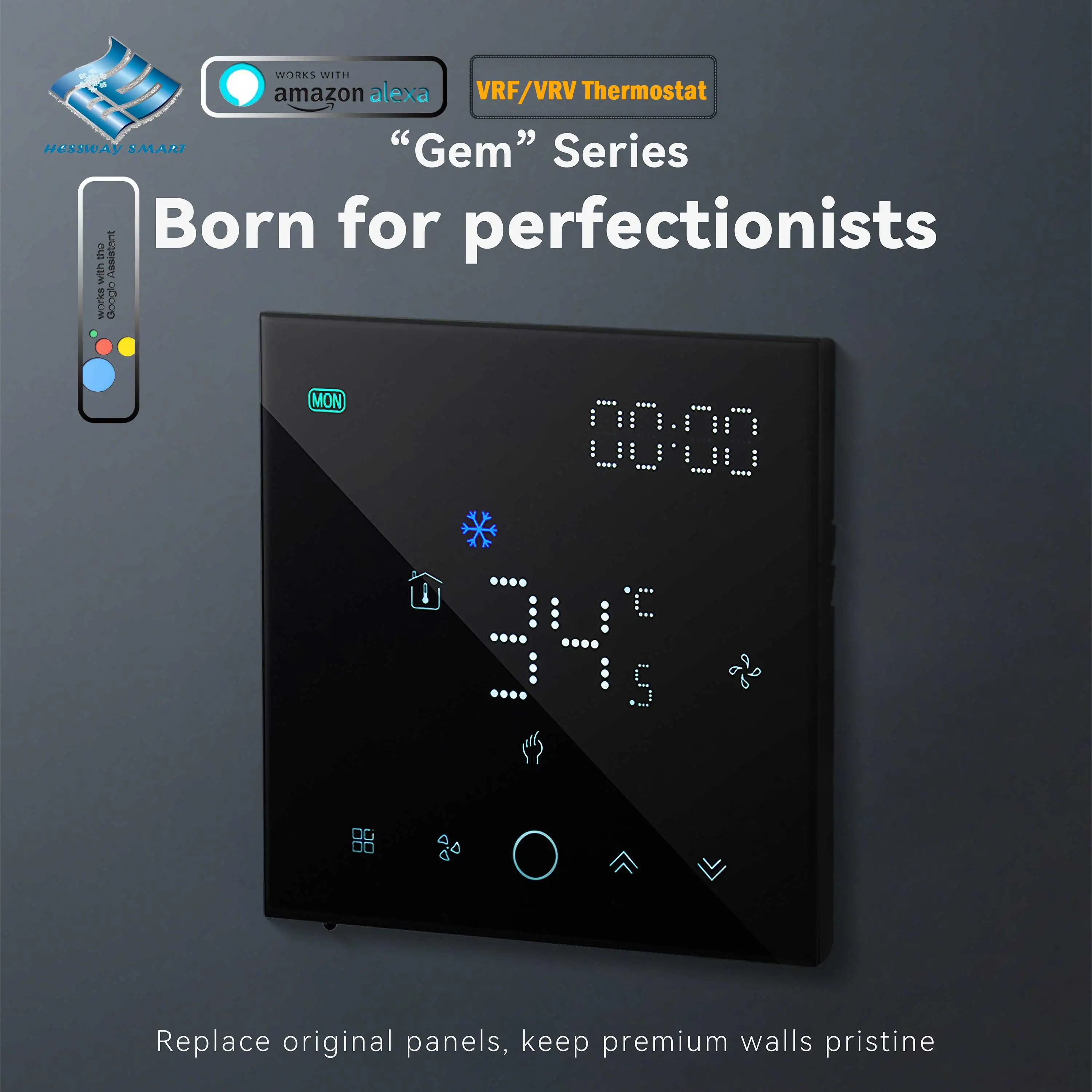 12V LED Home Intelligent Thermostat Upgrade for VRF/VRV ZIGBEE Replacing Mechanical Air Conditioning Controller