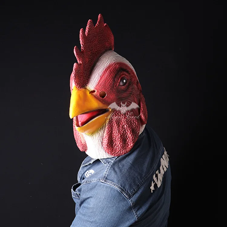 Rooster Animal Mask Headgear Halloween Party Cosplay Funny Prank Prop for Wedding Stage Gathering 2