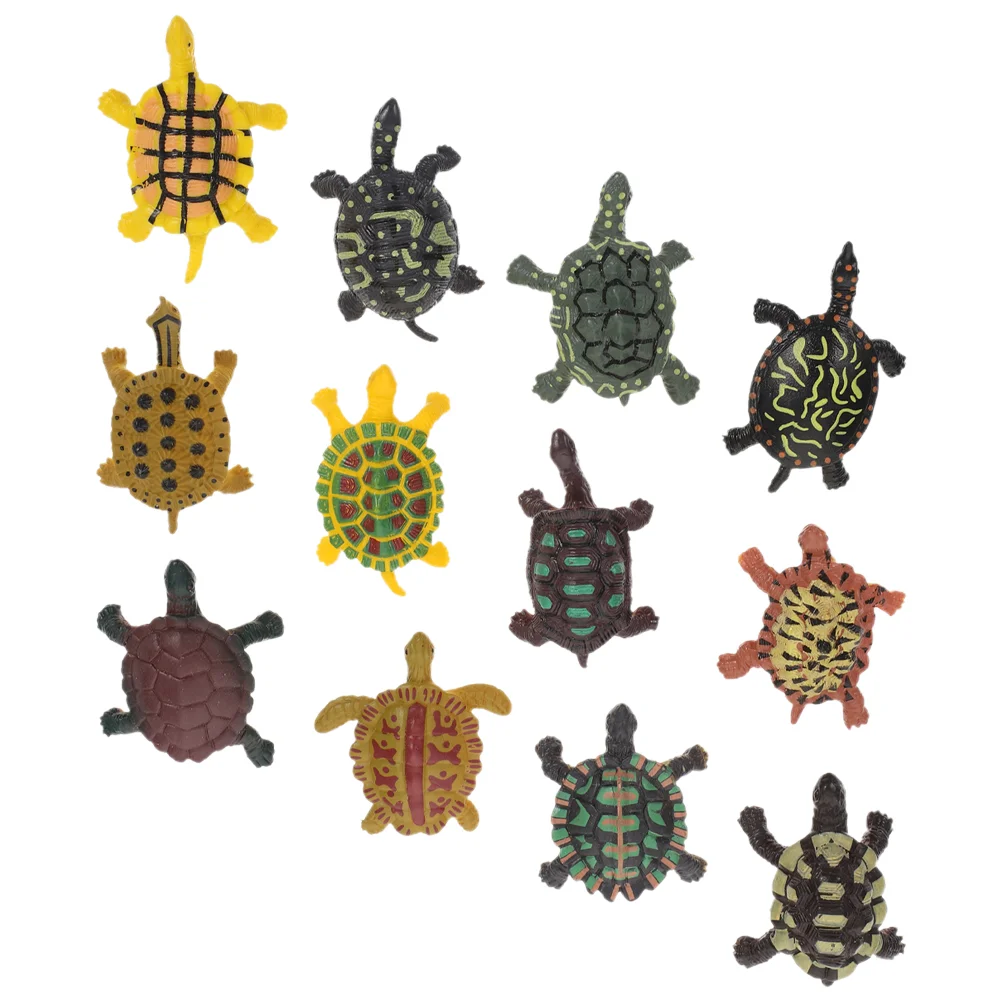 12 Pcs Garden Turtle Figurines Toy Childrens Toys Outdoor Tortoise Adorn Sculpture Plastic Courtyard