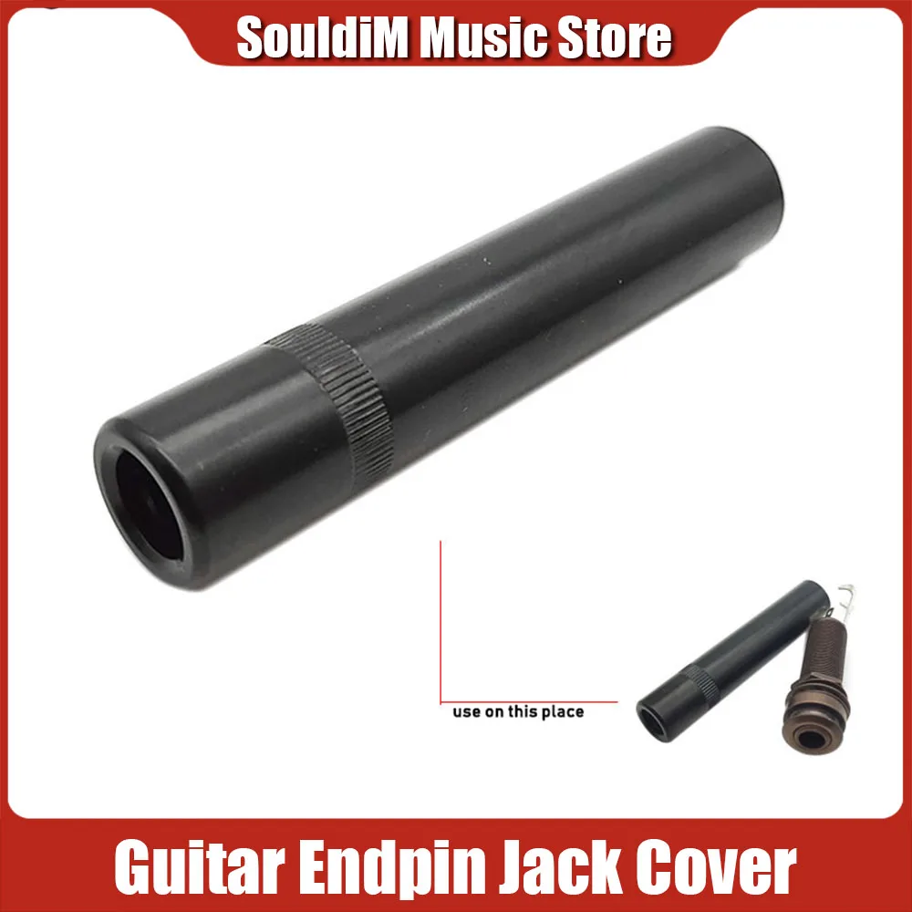 Guitar Endpin Jack Cover for 6.35 Threaded Cylinder End Pin Jack for Acoustic Guitar Bass Mandolin Guitarra Accessories Black