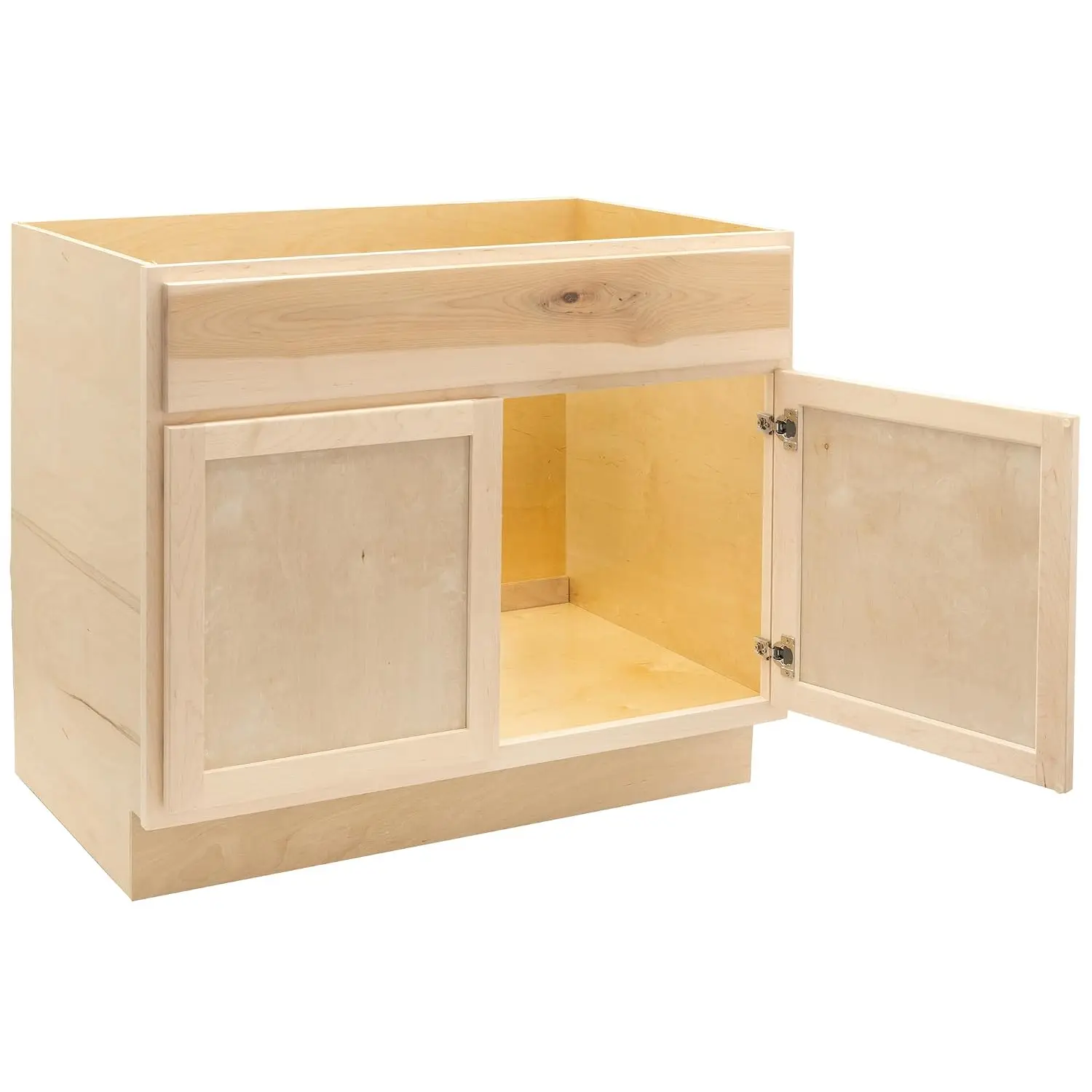 Base Kitchen Cabinet Shaker Style Raw Maple 36