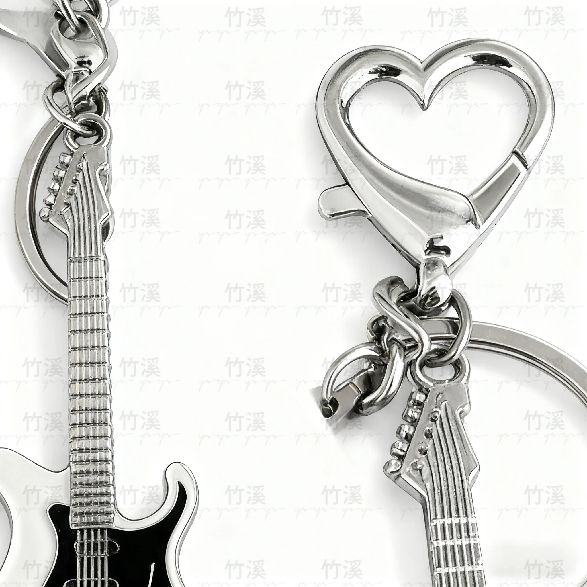 Collar de selección de guitarra, joyería Punk Rock con estrella de corazón, regalo de pareja unisex, accesorio musical vintage