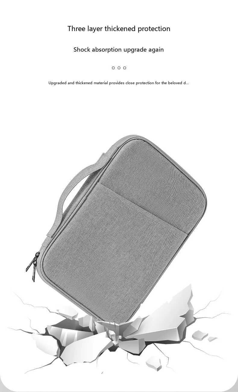 Leichte Tablet-Tragetasche 11-15,6 Zoll Oxford-Handtasche für iPad mit Plüschfutter – Detail 6