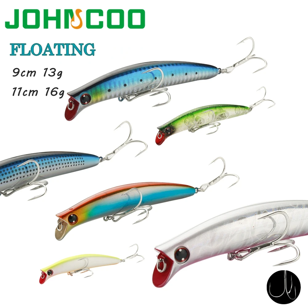 Schwimmende Minnow 9 cm 13 g 11 cm 16 g Angelköder Wobbler Künstlicher harter Köder für Barsch-Hecht-Angelköder