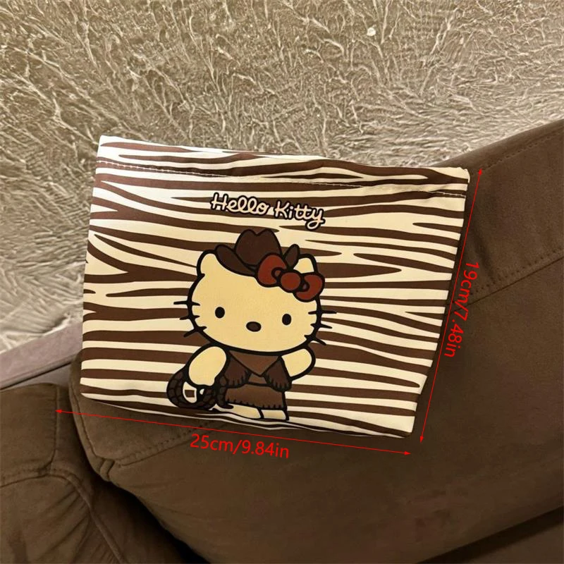 New Cartoon Sanrio Large Capacity Cosmetic Bag Cute Hello Kitty Portable Travel Storage Bag Girly Heart KT Cat Makeup Bags Gifts