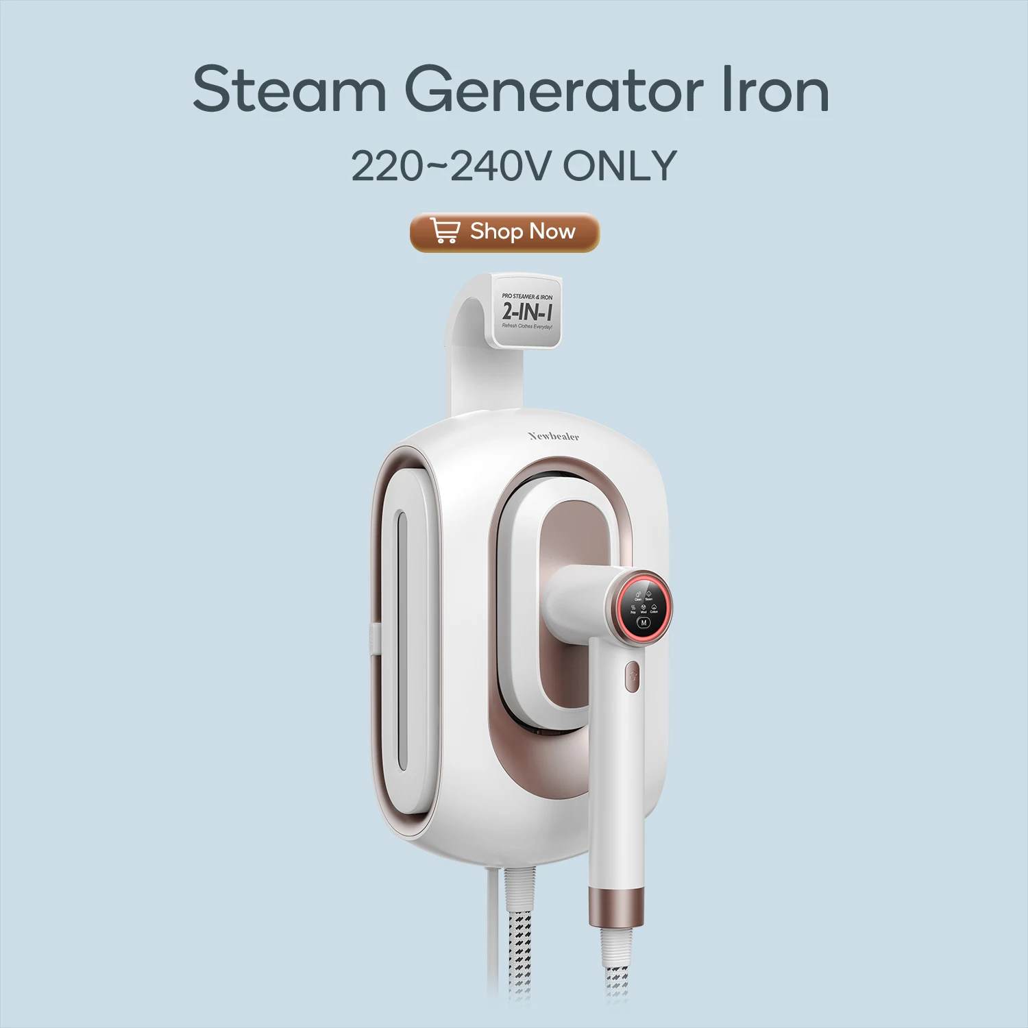 1600W High Steam Pressure Multi-Functional Iron Home-Use Garment Steamer with Self-Cleaning Filter and Hanger for Households
