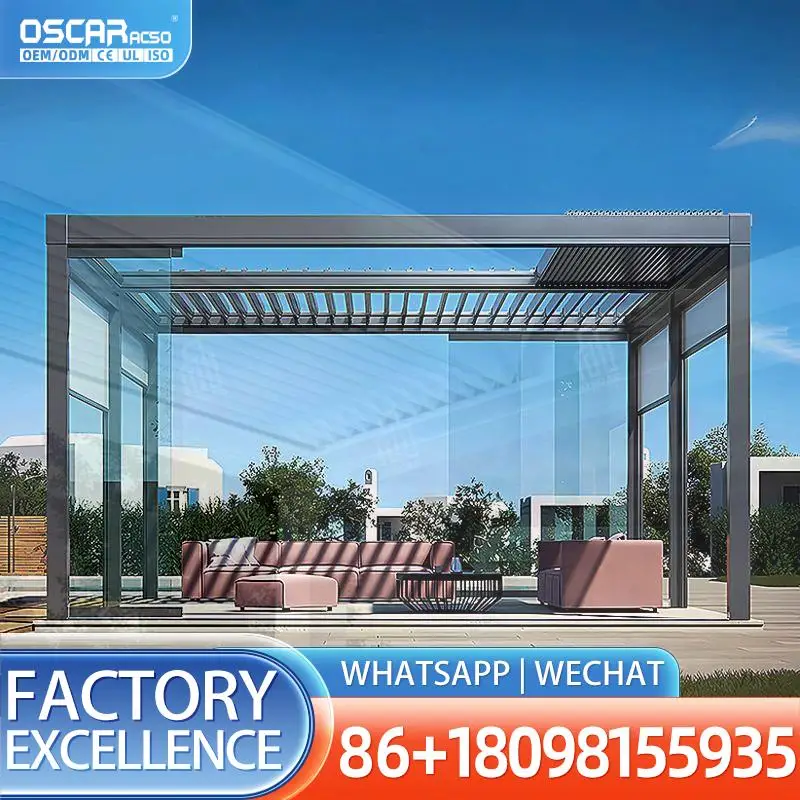 Freestanding Atrium Independent Glass Sunrooms Aluminium Covered for Warehouses Villas Hotels pergolas
