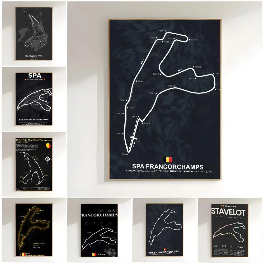 racing track c-circuit de spa-francorchamps Poster Classic Wall Art  Home Decor  Peel and Stick Unframed