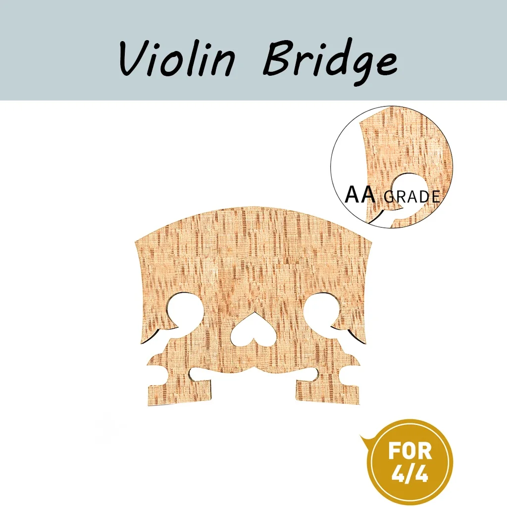 LOOK 1PC AA Grade Maple Wood Violin Bridge Upside Down Heart Baroque Violin Bridge For 4/4 Violin Use