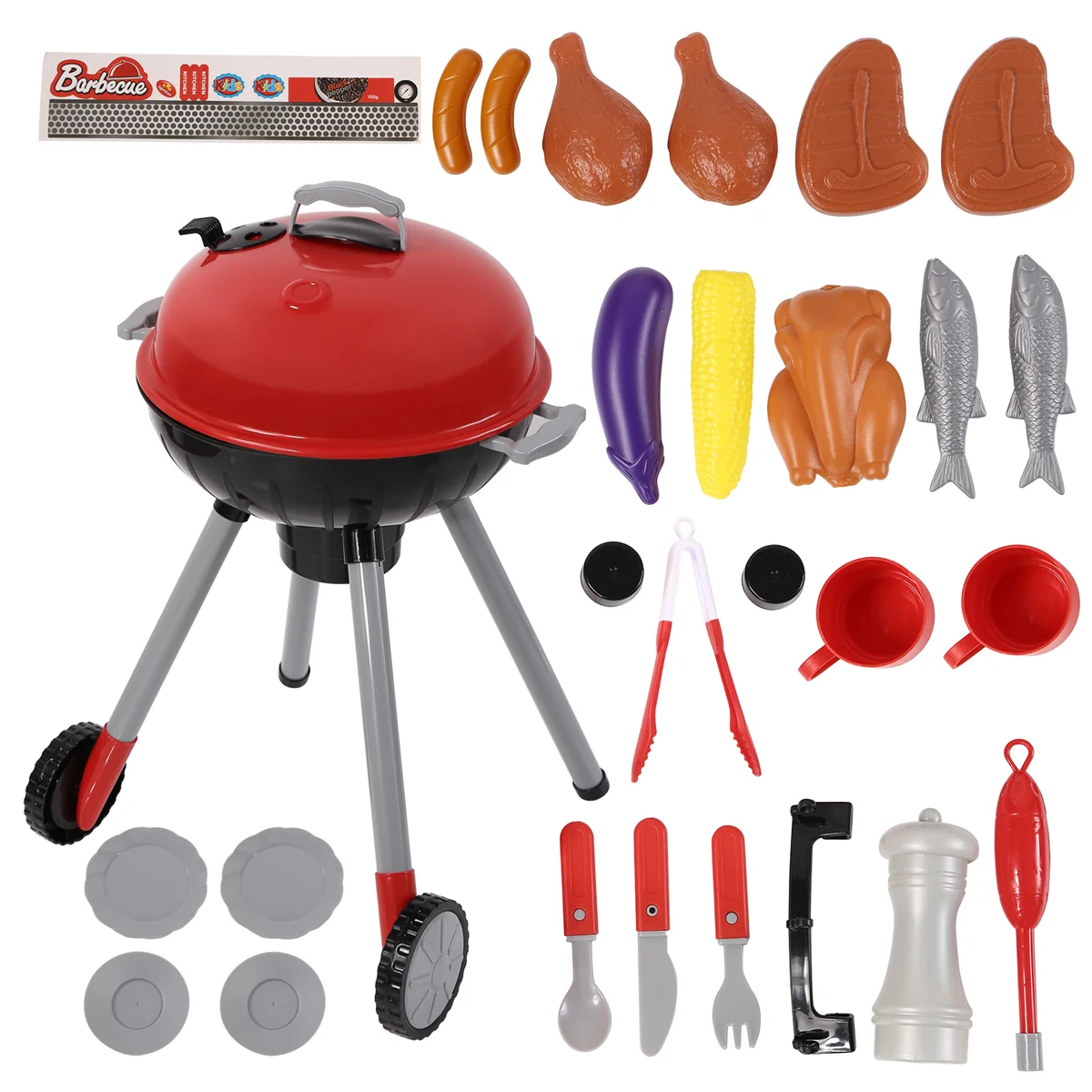 BAAA-Kids Toys Sets BBQ Barbecue Grill Toy Accessories Children's Play Role Chef Simulation BBQ Suits Kitchen Performing Gift