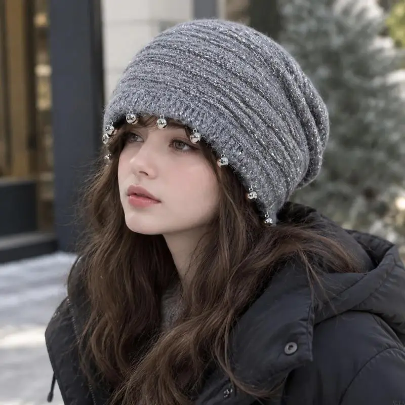 2026 New Foldable Slouch Hat with Extended Ear Coverage, Dangling Metal Accents for Daily Commuting and Travel