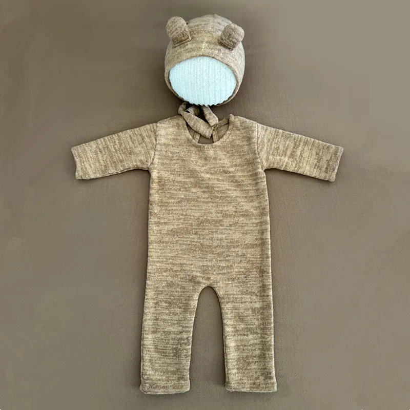 Vêtements de photographie en peluche chameau pour nouveau-né, accessoires de photographie pour bébé garçon, vêtements de prise de vue pour bébé,