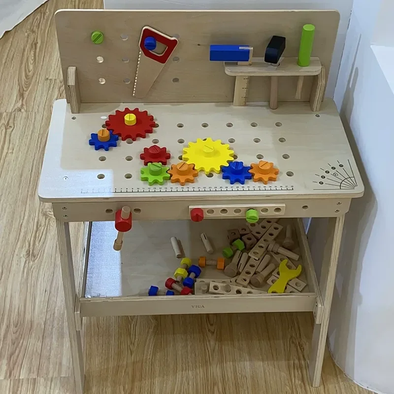 2026 Children's repair toolbox, toy set, boys' repair station, simulation pretend screw-tightening science experiment table
