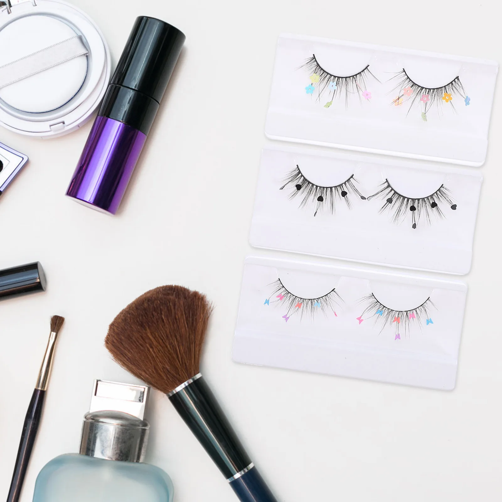 

False Eyelashes Color Sequin Lashes Natural Curly Fake Eyelashes For Women Daily Wedding Party Cosplay Makeup Lash