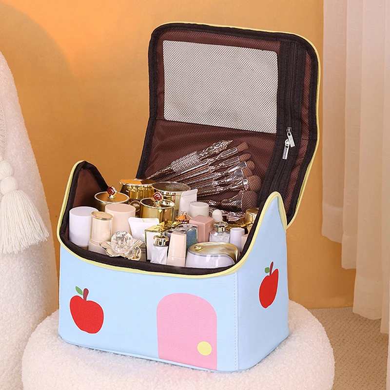 

Портативная сумка-органайзер на молнии, большая емкость, туалетные принадлежности для макияжа, дорожный домашний чехол для хранения косметики