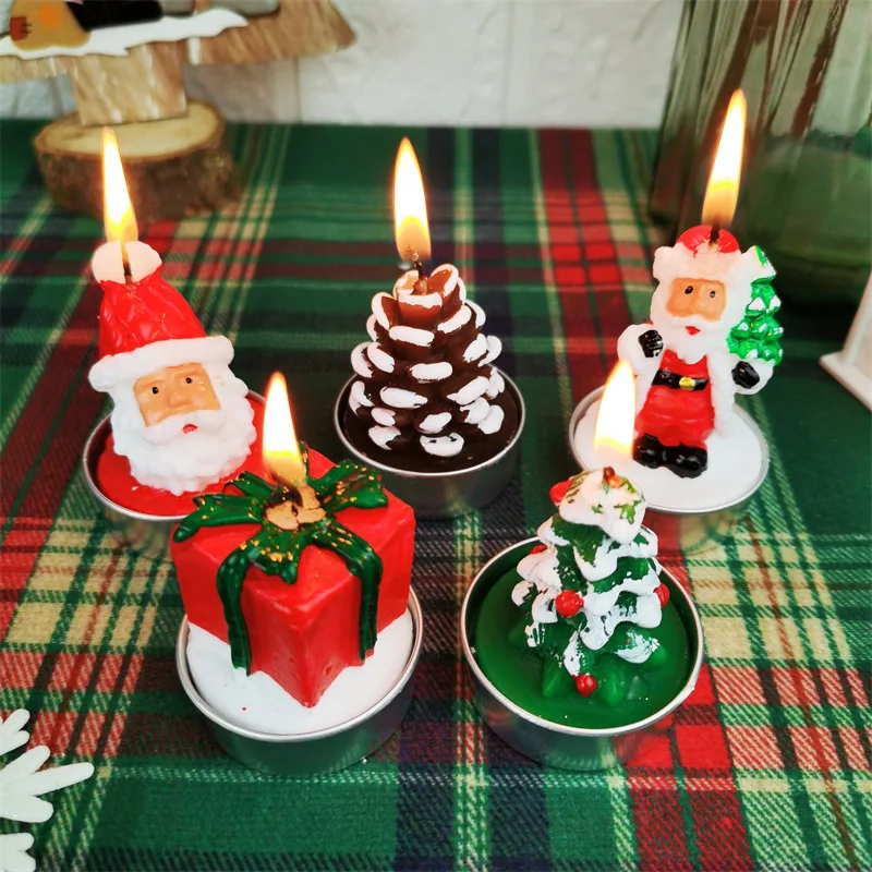 Christmas Decorations Candle Set Gift Box Tower Carnival Home Decoration Candlelight Dinner Candle Lights Adornos De Navidad