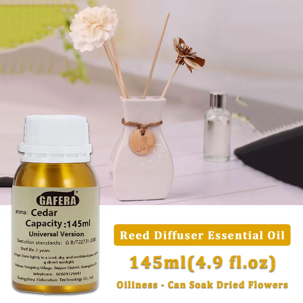 GAFERA 145ml(4.9 fl.oz) Cedar/Kempinski Essential Oils - For Reed Diffuser & Flameless Aromatherapy Diffuser Replenish Aroma Oil