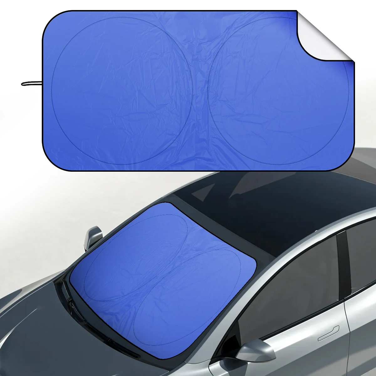 Universal Blue Car Sunshade 70*150CM, Easy To Install, Foldable for Storage, Provides Sun Protection, UV Protection.