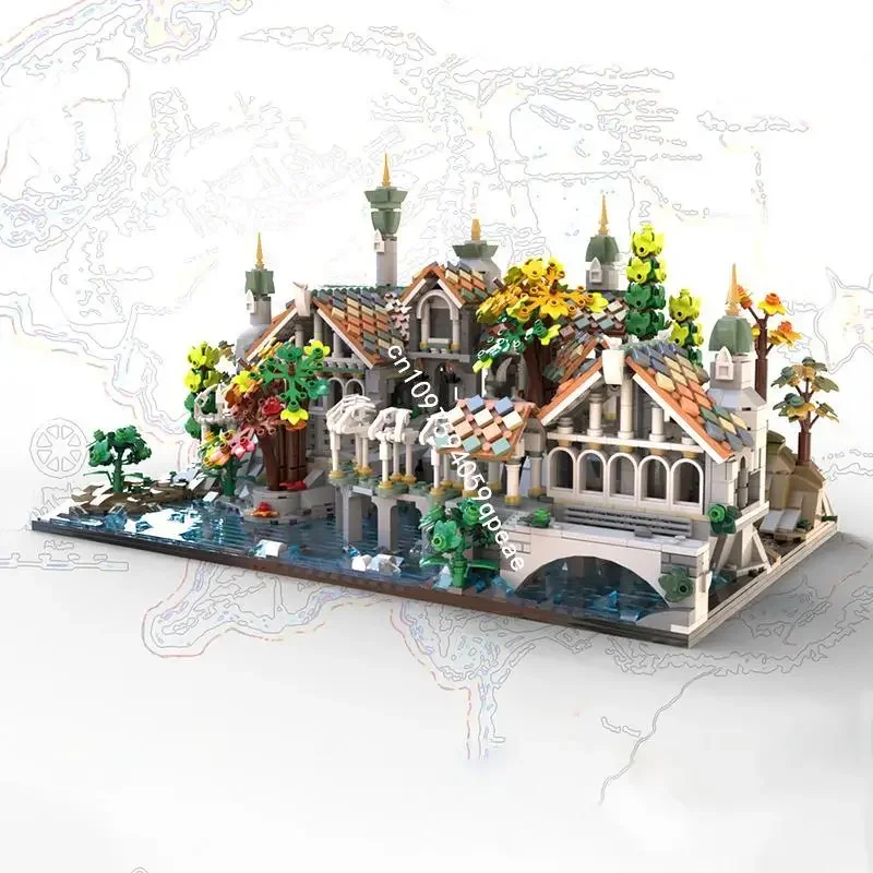 

New 3250Pcs Famous The Rings Movie Series Moc Mini Rivendelled Model Custom Puzzle Diy Creative Ideas Kids Toys Birthday Gifts