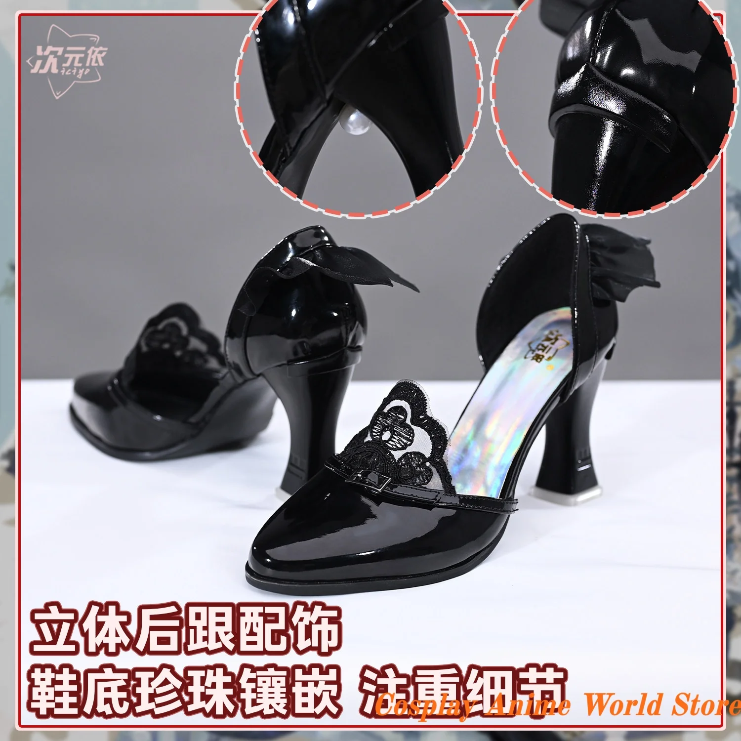 

Arknights The Demon Cosplay Shoes Memorial Costume Footwear Halloween for Women Game Cosplay Footwear high heels In Stock