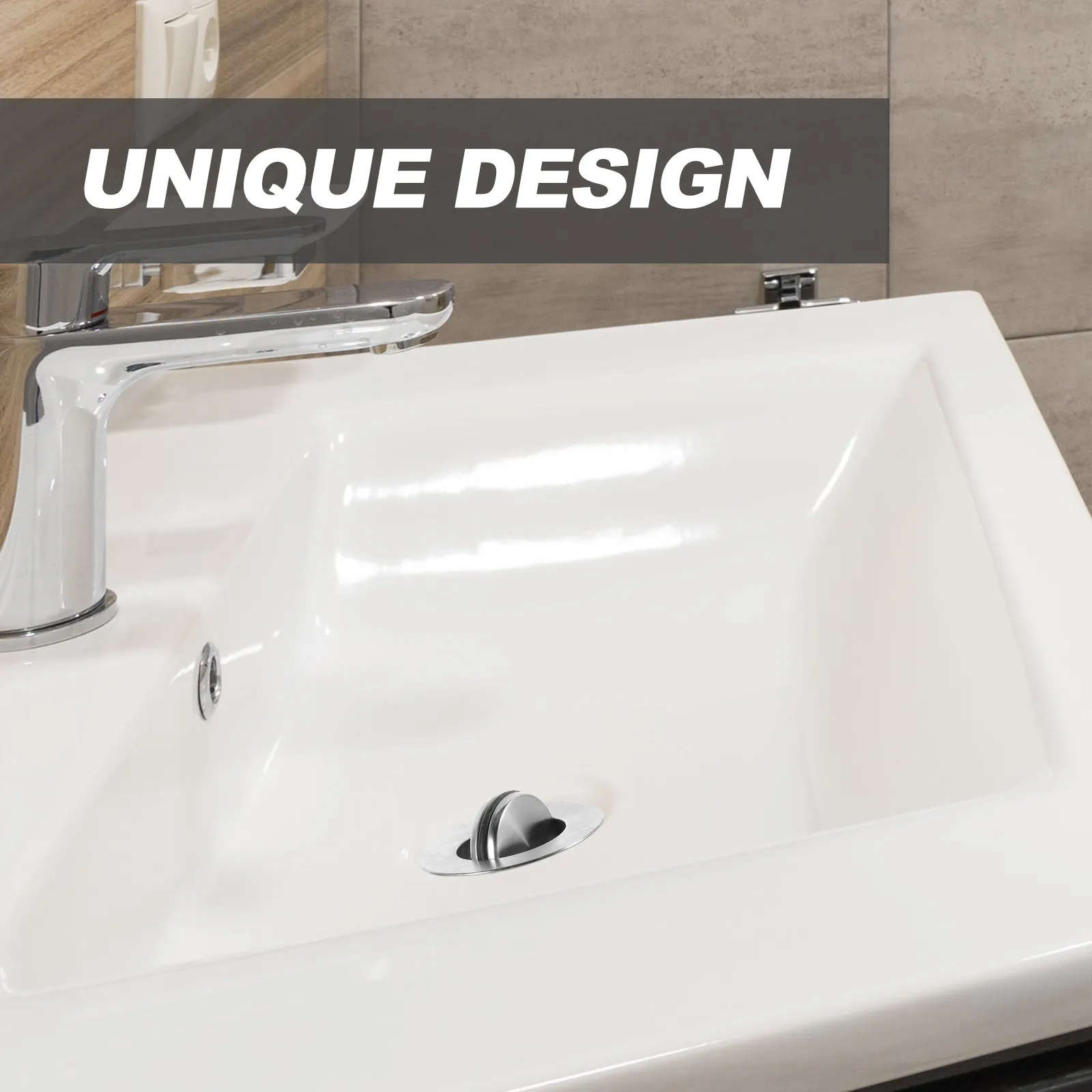 Bathroom Sink Pop Up Drain Stopper with Strainer Vessel Basin Waste Plug Anti Clog Accessory