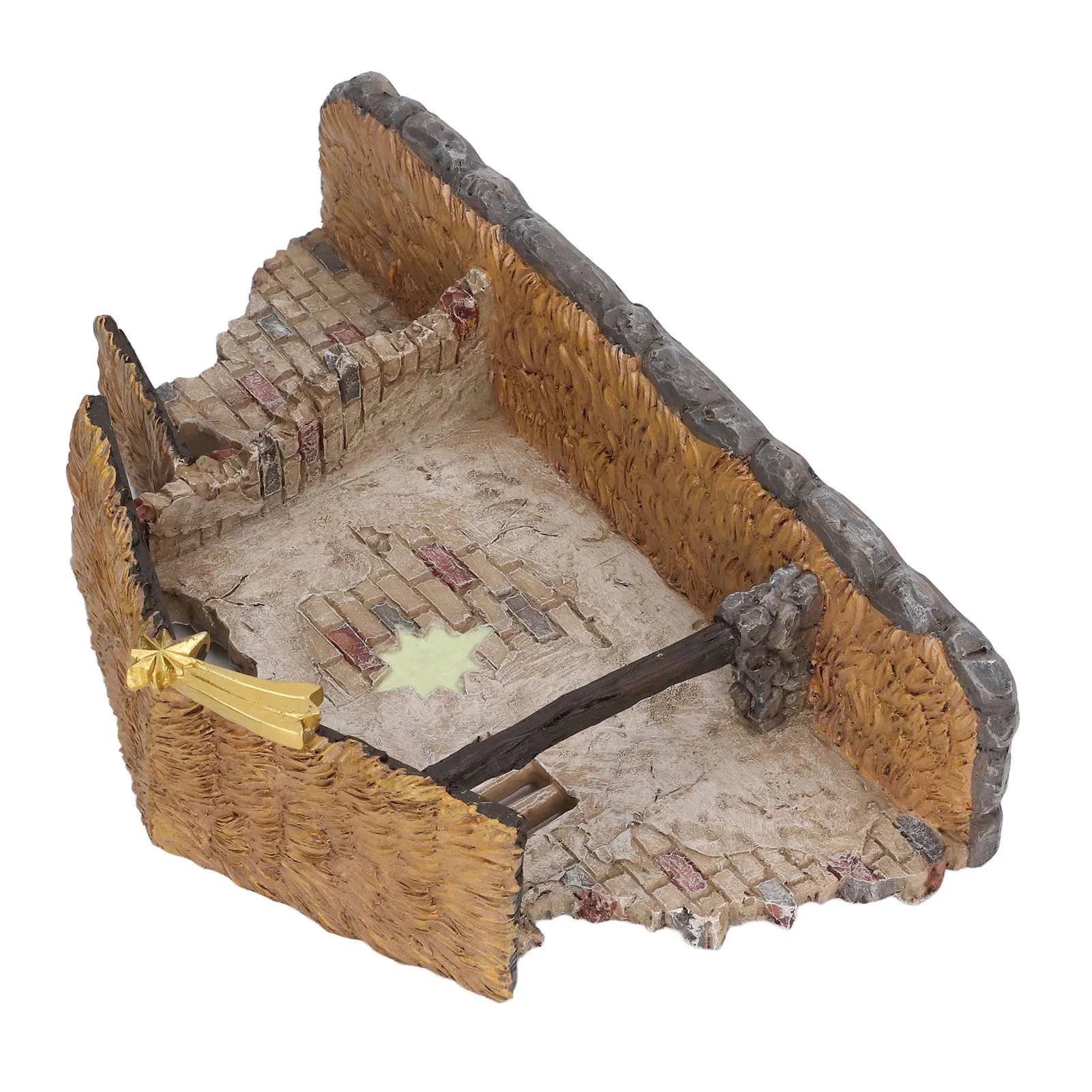 Nativity Scene Fine Vivid Details Christmas Manger Shed Statue for Holiday Desktop Decoration Gifts Christmas Manger Shed Statue