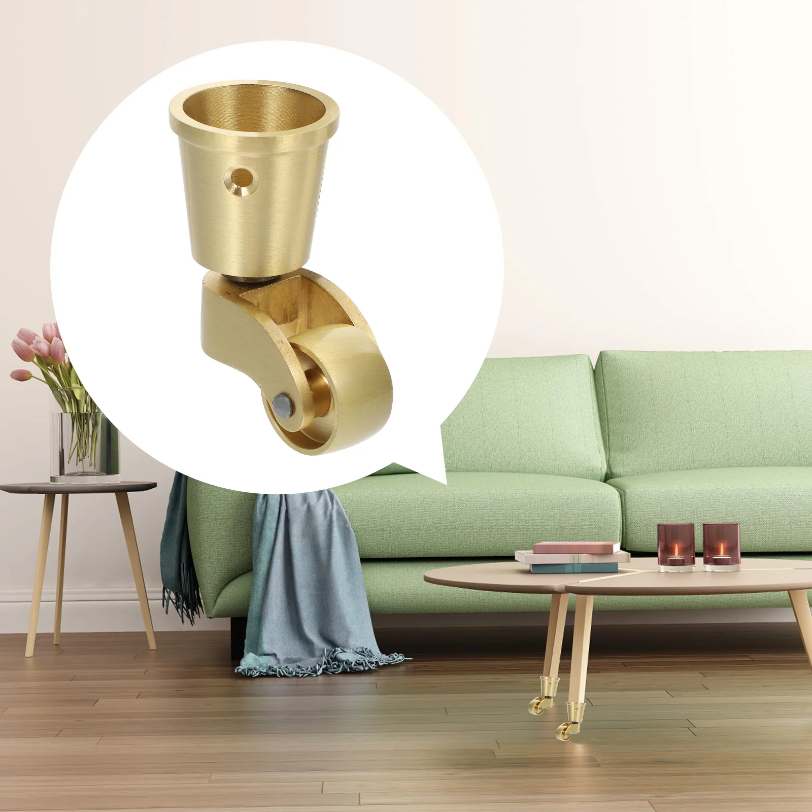 

Brass Furniture Casters Heavy Duty Small Round Cup Wheels for Table Chair Bed Frame Gold Copper Silent Smooth Rolling