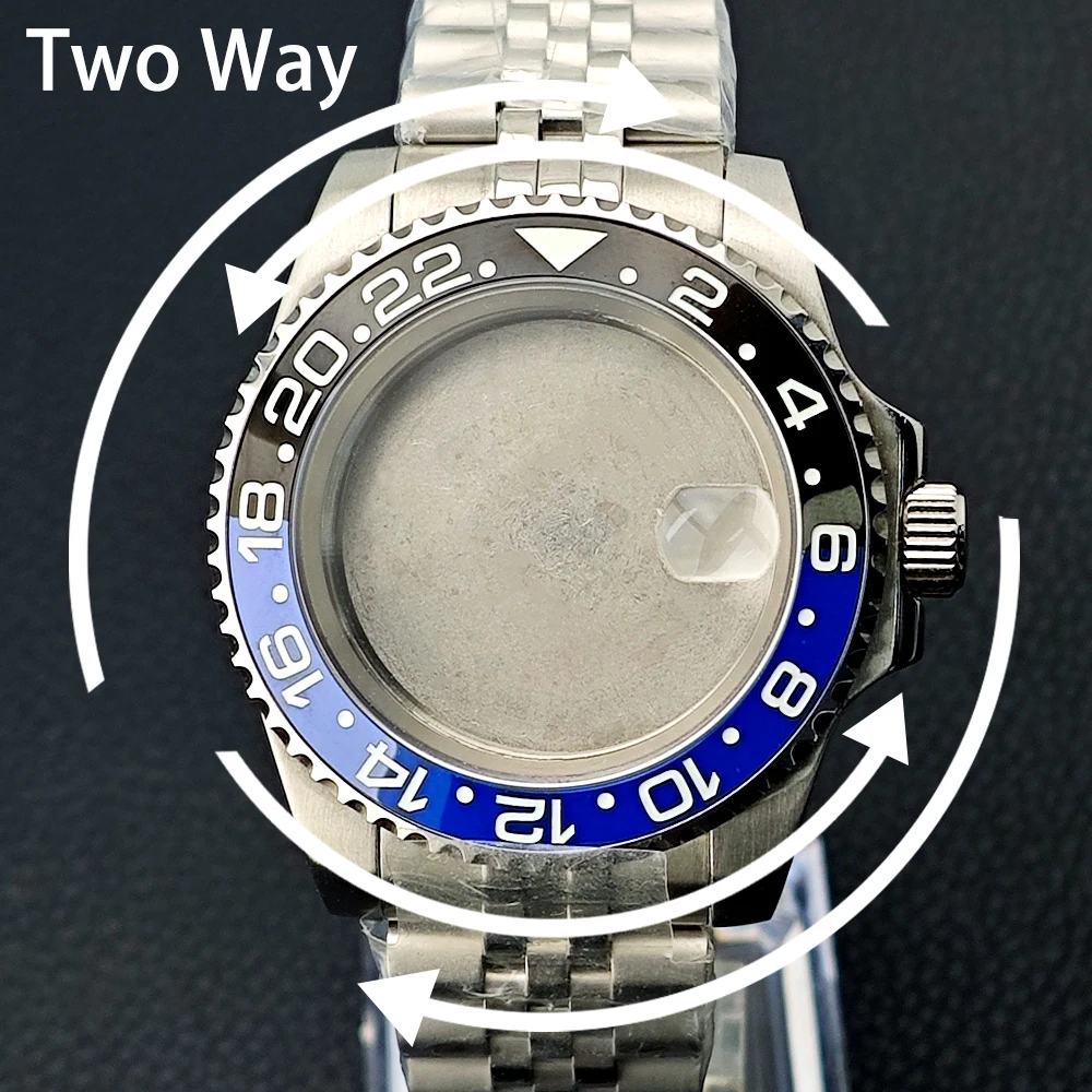 40.5mm Case Steel Watch Box NH35 Case Fit NH35 NH36 Movement/Pointer Accessories NH35 Dail Sapphire Glass 22mm Band