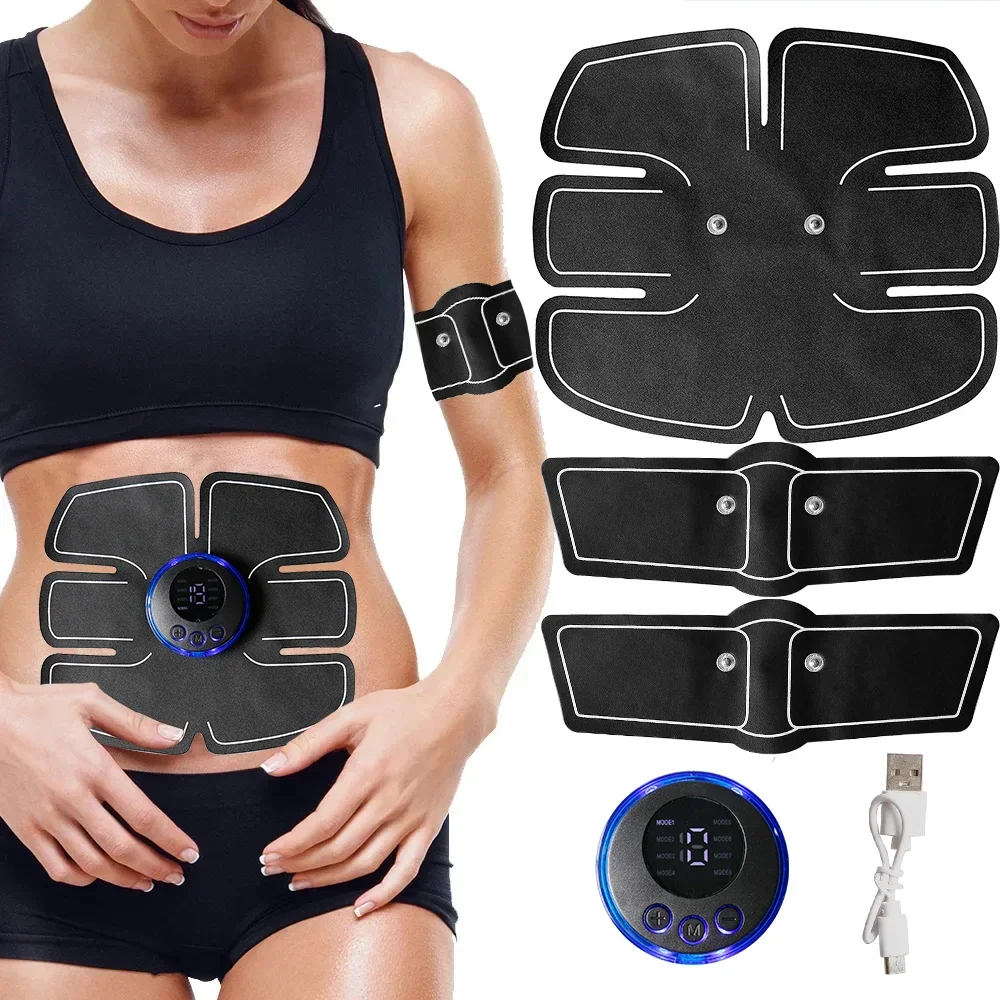 Wireless Smart EMS Abdominal Muscle Stimulator Electric Abs Fitness Trainer Training Weight Loss Stickers Body Slimming Massager