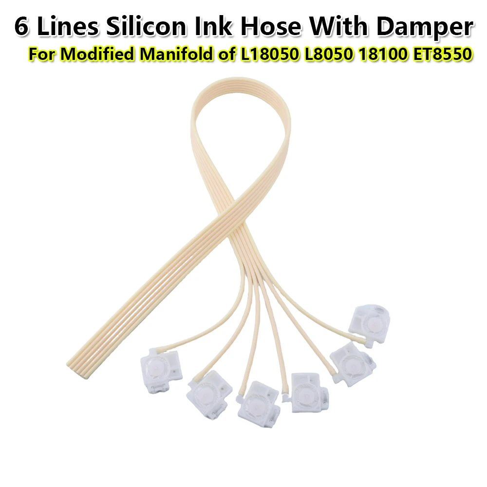 أنبوب حبر طابعة سيليكون ناعم مع المثبط 6 صفوف نظام كيبك أنبوبة لينة سيليكون مرنة ل L18050 ET8550 18100 #3