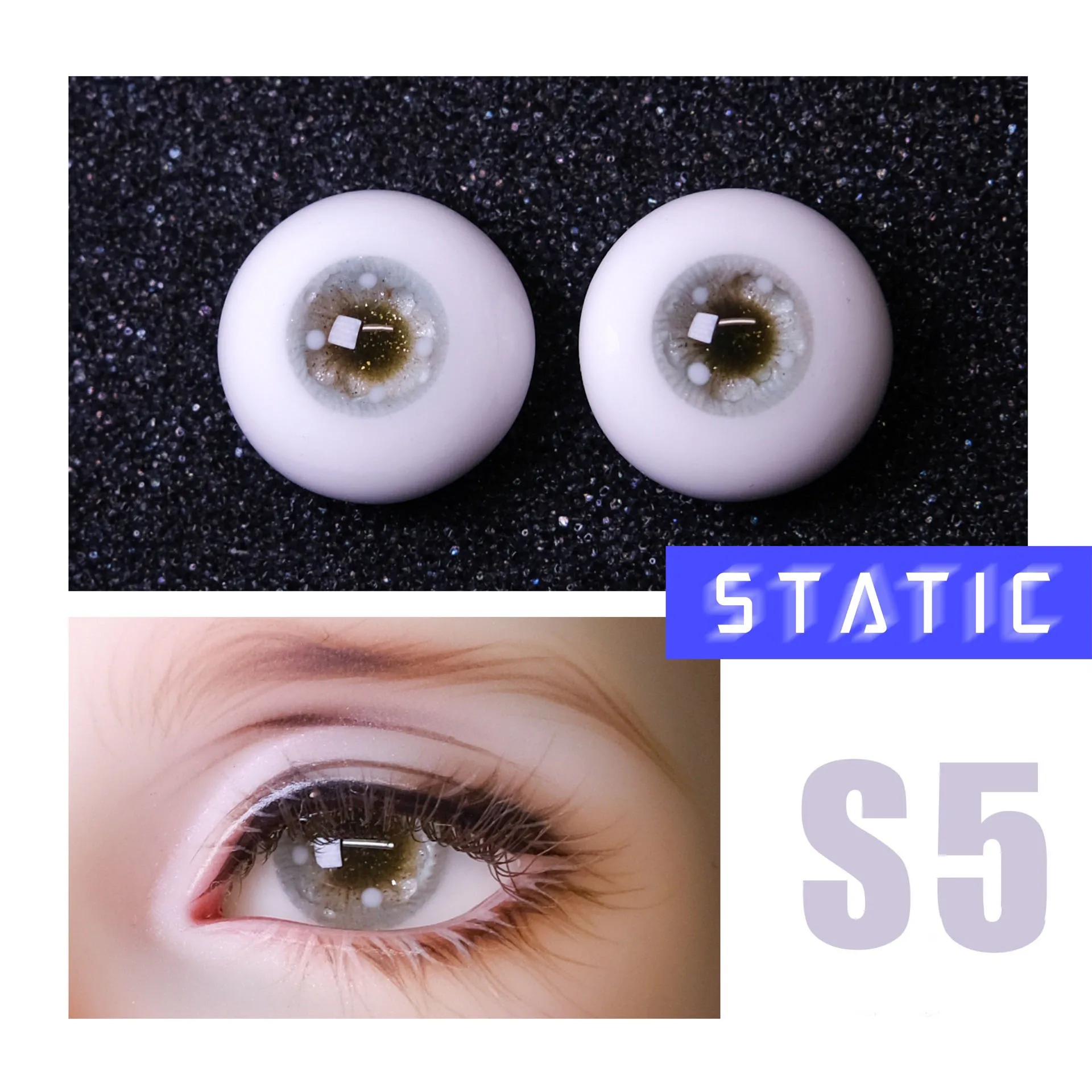 16mm BJD Doll Safety Eyes Gypsum Craft Eyeball 1 Pair