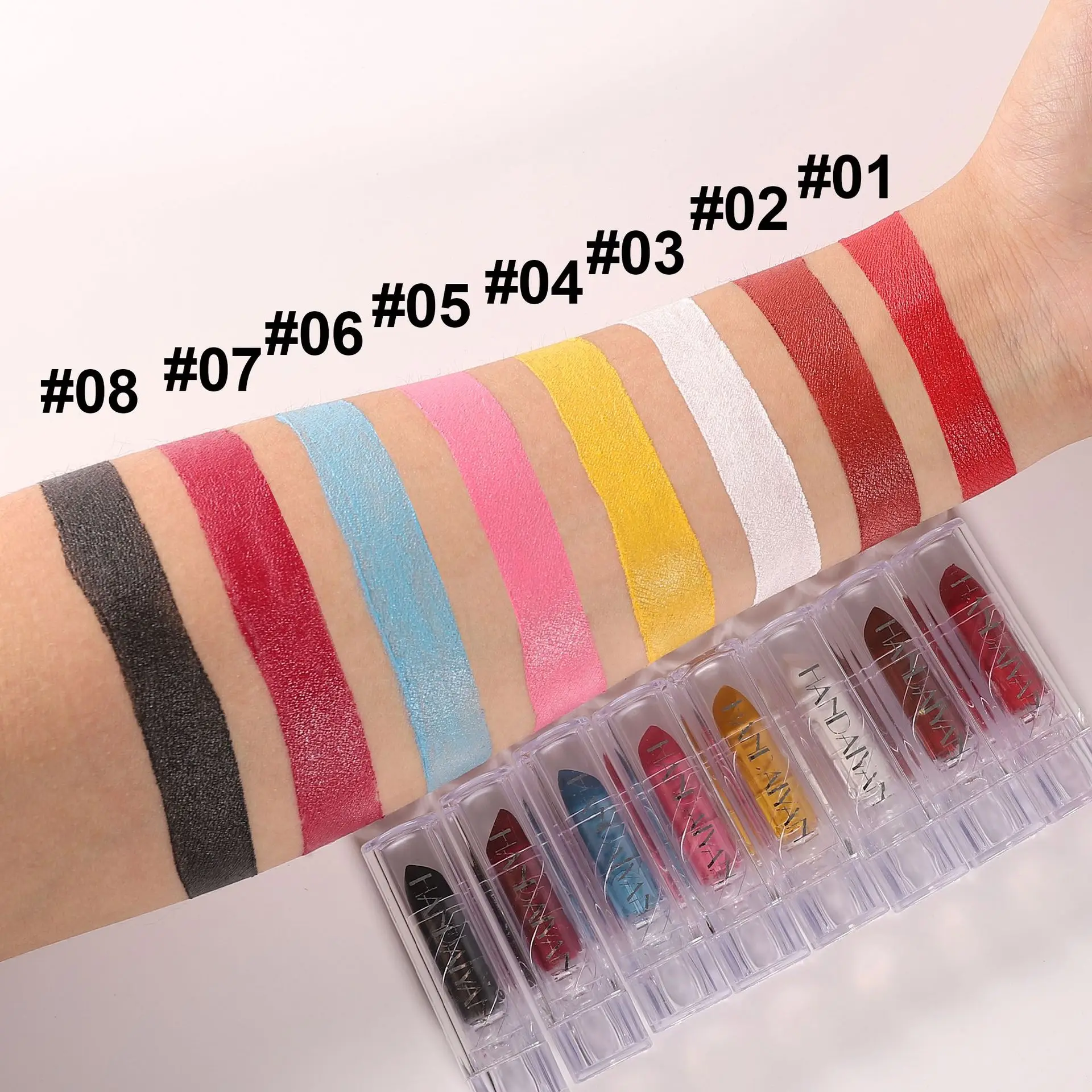 8Pcs Matte Lipstick Set, Dark Black White Vampire Lipsticks, Face Body Painting, DIY Halloween Party Makeup Cosmetic