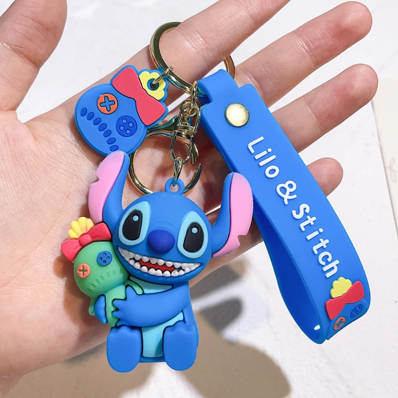 Kawaii Stitch Action Figure Keychain Accessories Lilo & Stitch Cute Doll Keyring Anime Figures Women Car Keychain Kids Toys Gift