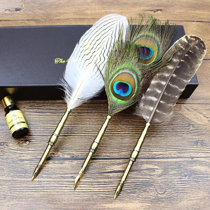 Imagem -02 - Caligrafia Vintage Escrita Pen Sets Retro Pena Dip Fountain Pen Papelaria Criativa Quill Pen Art Supplies Artesanato Presentes b