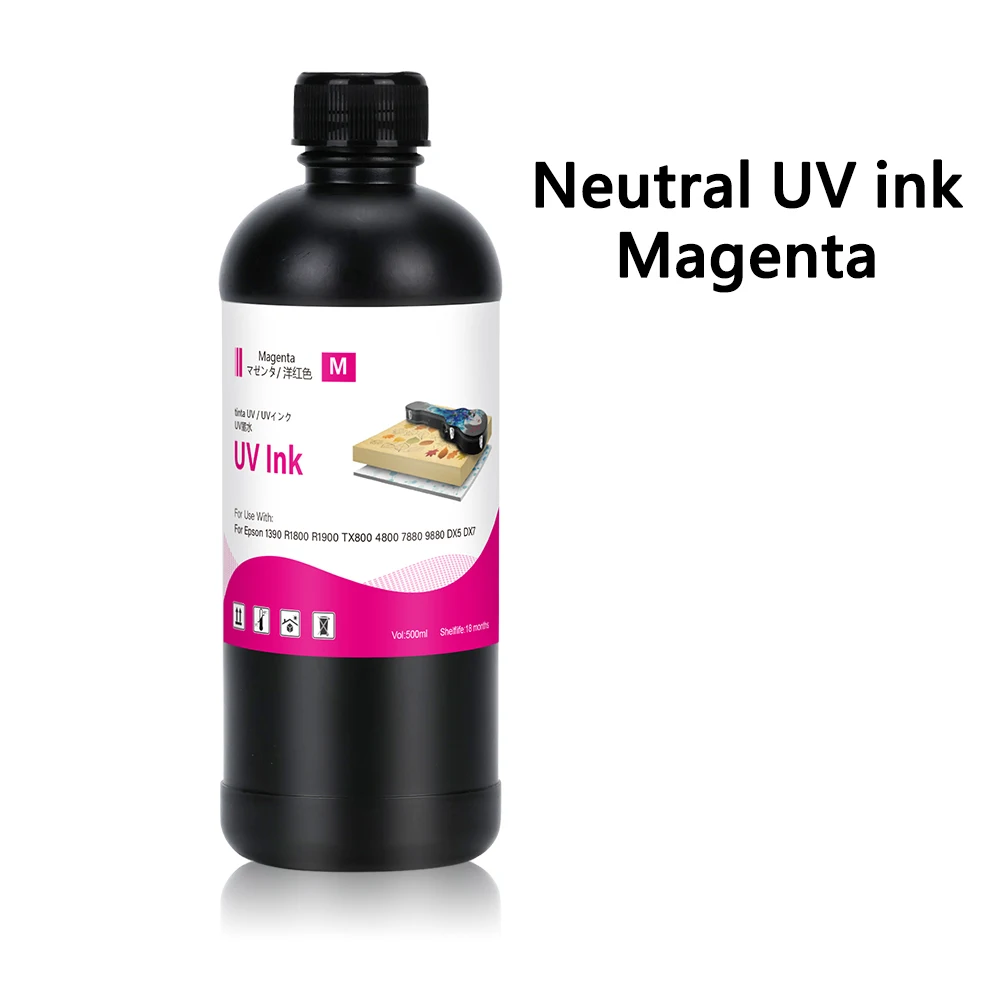 Winnerjet 500ML UV-inkt voor DX5 DX6 DX7 TX800 XP600 printkop voor Epson 1390 L800 L1800 R1800 printerinkt voor alle UV-printers