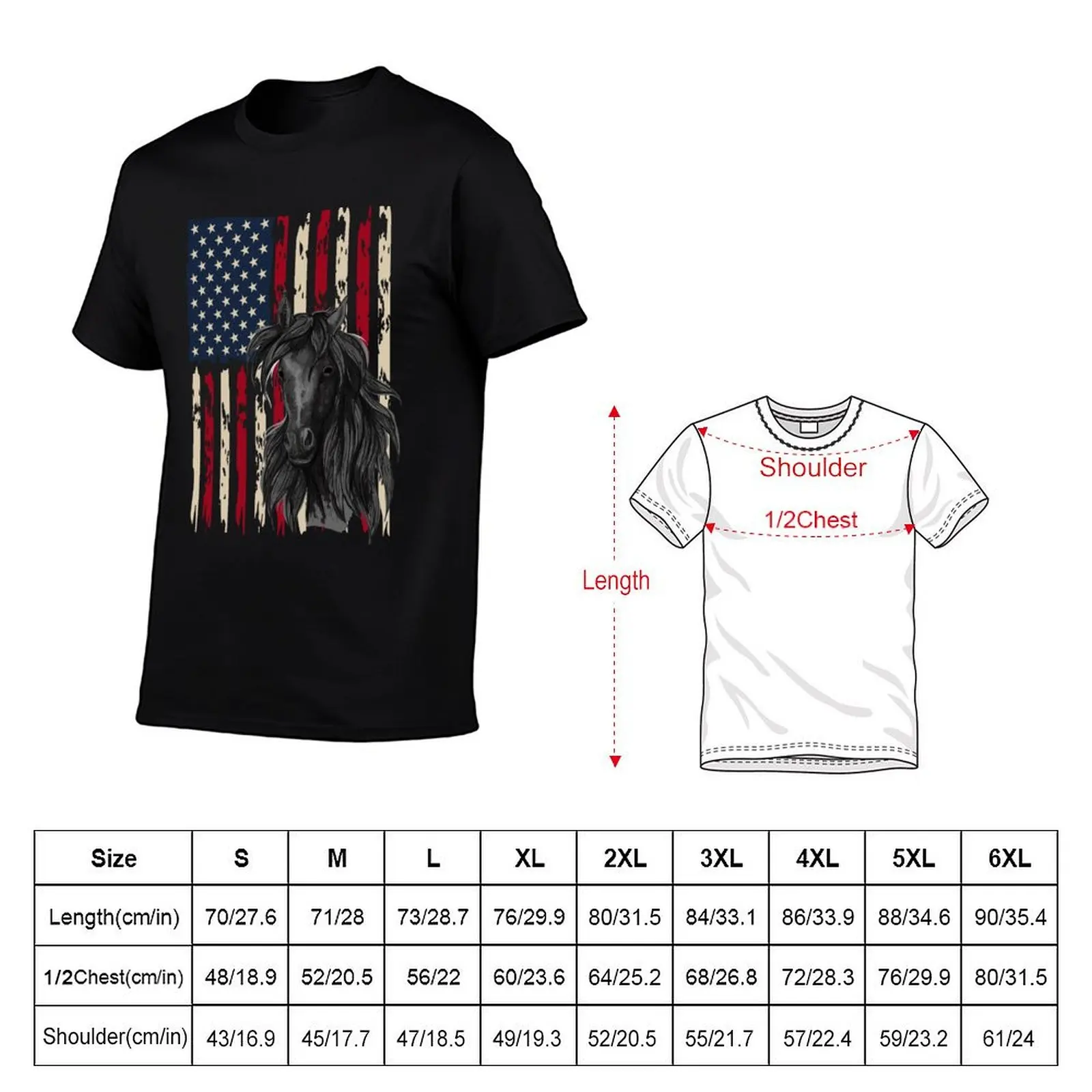 愛国的な馬 アメリカ国旗 - 馬 ヴィンテージ Tシャツ Tシャツ コットン 100% Tシャツ