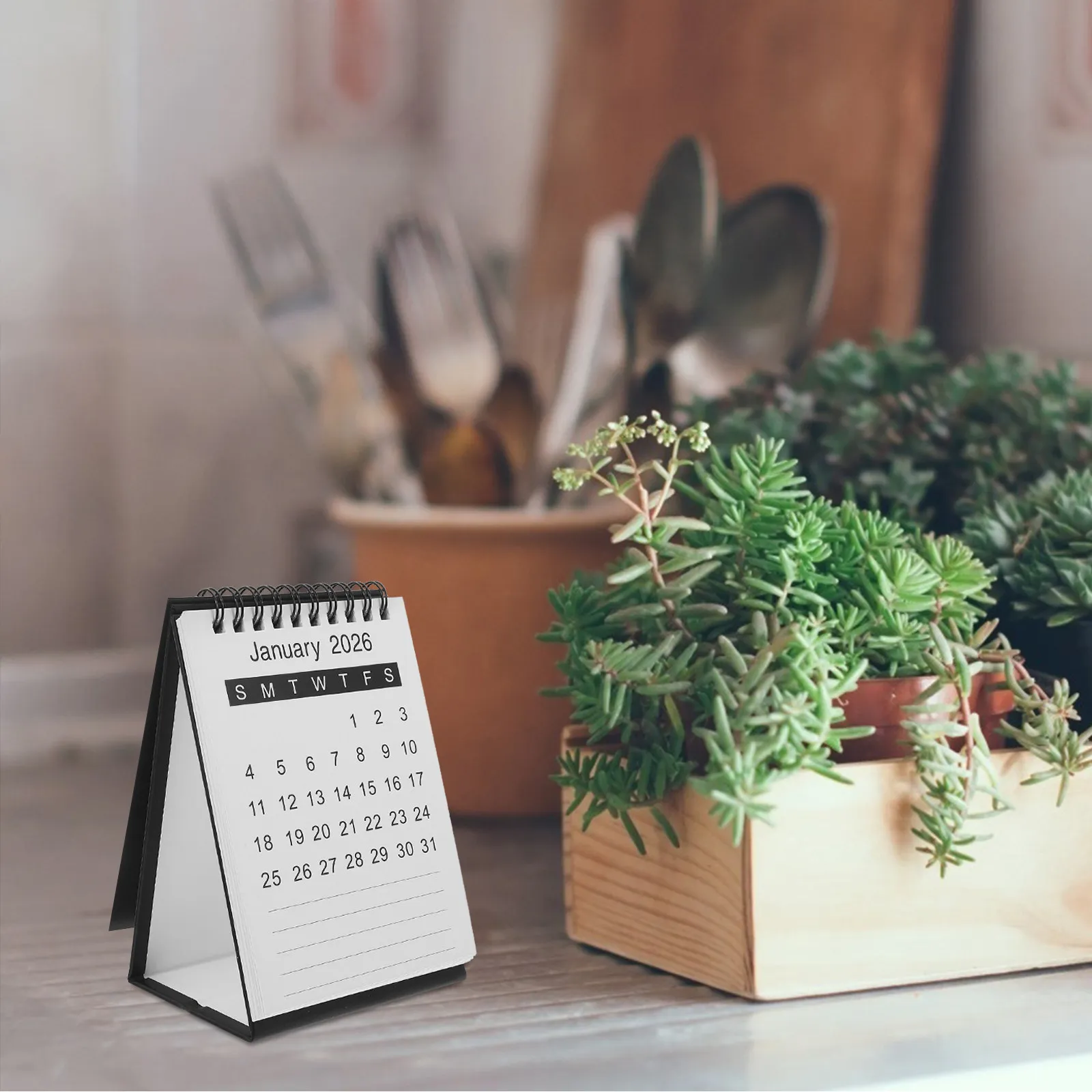 

Мини-настольный календарь 2026: Компактный черный ежемесячный планировщик-перекидной календарь для офиса и дома, органайзер для ежедневного расписания и заметок