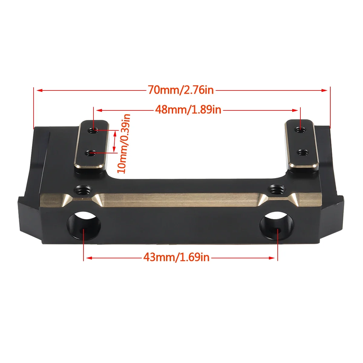 Black Brass Weights AR44 Axle Diff Cover Steering Knuckle C-hubs Link Mounts Battery Tray for Axial SCX10 II 90046 90047 Chassis