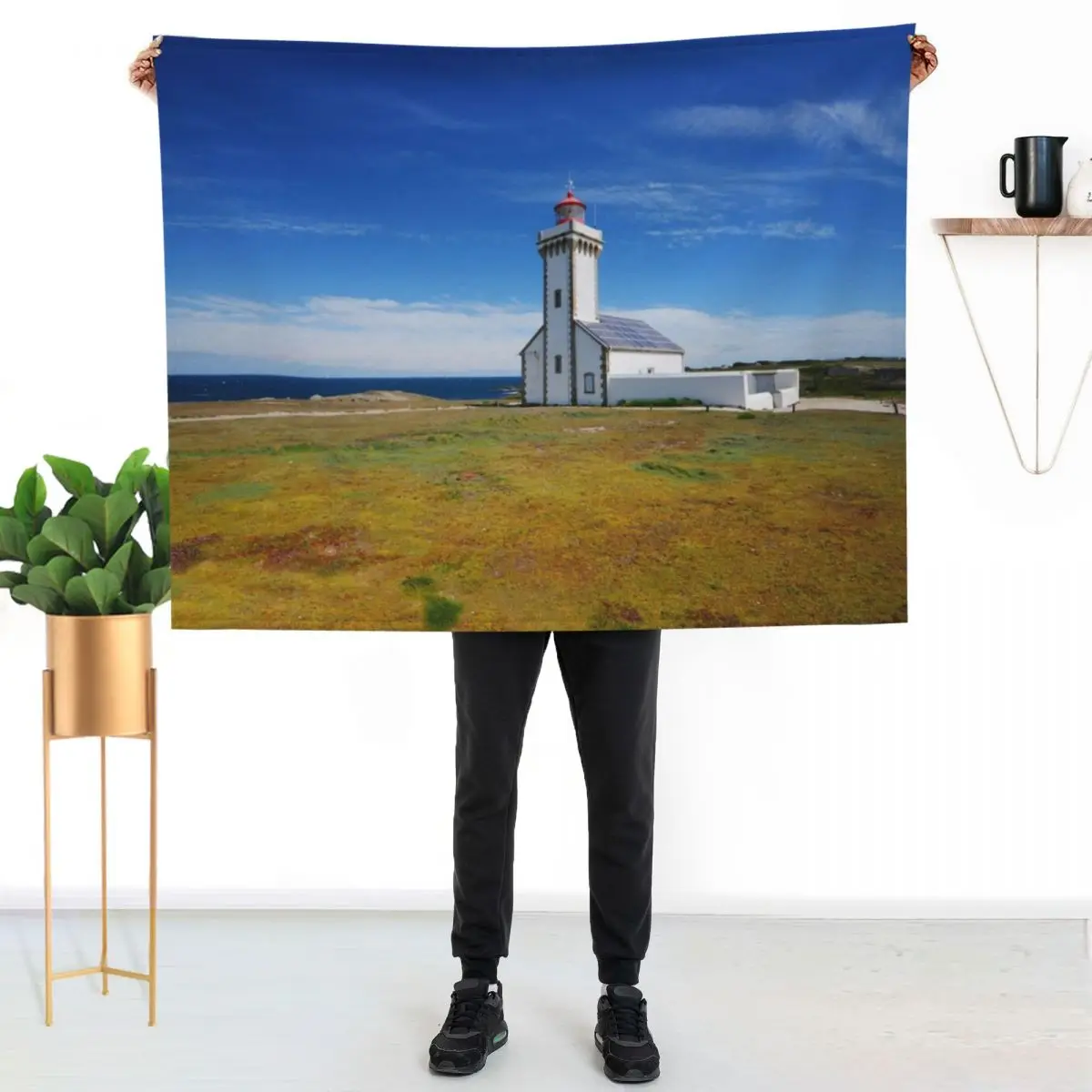 

lighthouse Belle ile en Mer Throw Blanket Wrinkle Resistant Lightweight Blanket