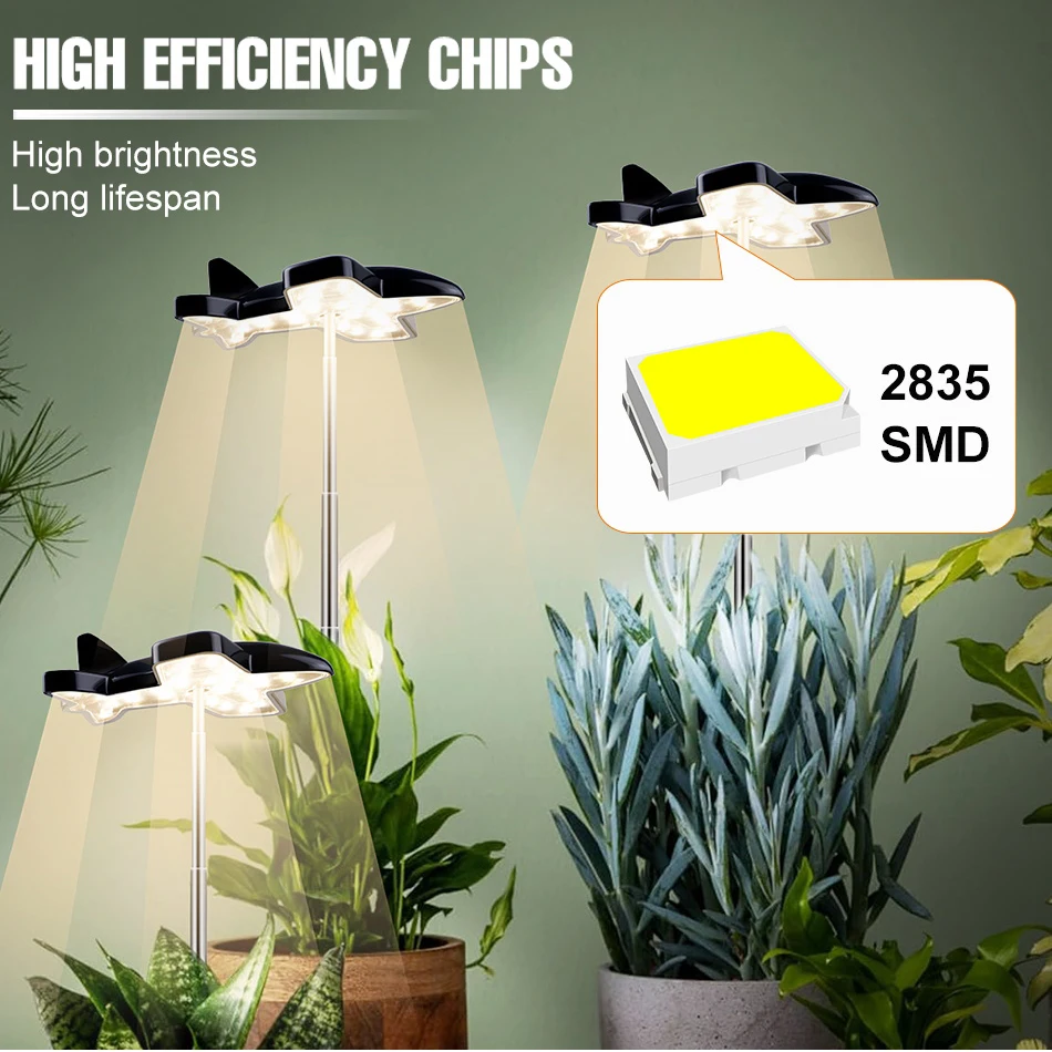 LED Full Spectrum Grow Light 5V Dimmable Timing Auto On/Off Sunlight Indoor Growth Box Flower Potted Succulents Cultivation Lamp