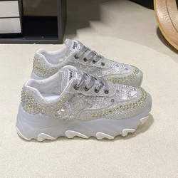 New Tide Shiny paillettes Tenis scarpe da Tennis da donna Sneakers alte primavera autunno scarpe sportive da Jogging femminili