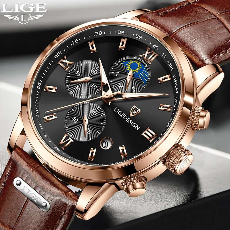 

LIGE Top Brand Fashion Man Watch Waterproof Date Quartz Men Watches Luxury Stainless Steel Men's Sports Watch Male Clock Reloj