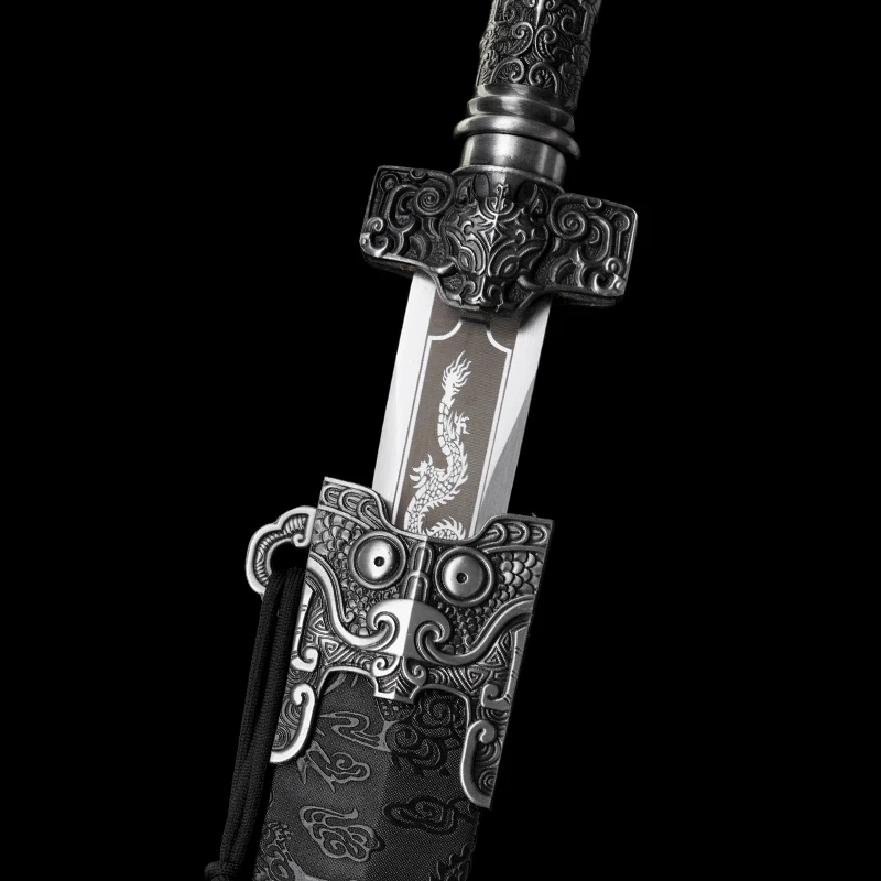 Functional Chinese Lucky Dragon Sword High Manganese Steel Blade Real Full Tang Sharp Samurai Swords Ready Battle Weapons Katana